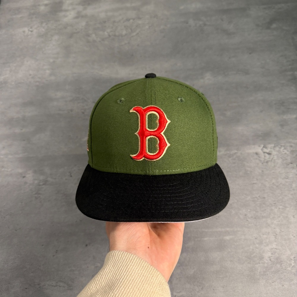 Hat Club New Era Boston Red Sox Fitted 6 7/8 Olive Green 1903 World Series Patch - Picture 2 of 7